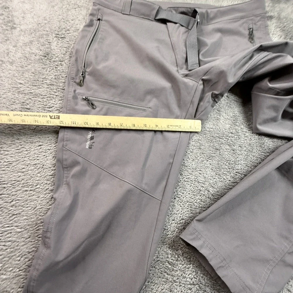 Columbia Titan Pass Pants Mens 36x32 Gray Belted Titanium Hiking AO0317